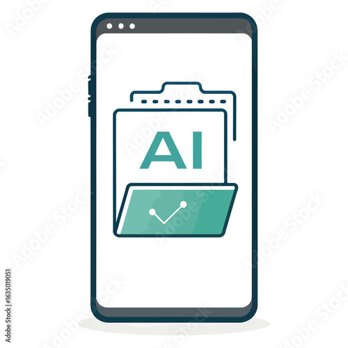 Free Download Smartphone displaying A I folder with data graph mobile phone - GFXLoad