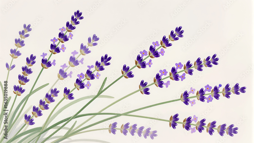 Fototapeta premium Lavender blossoms sway gently in a tranquil arrangement