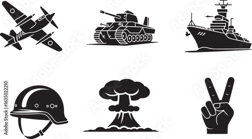 Military Conflict Vector Illustration A Symbolic Representation of War and Global Unrest