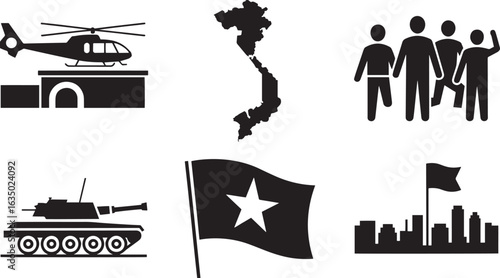 Vietnam War Era Icons Depicting Conflict, Exodus, and National Identity in Southeast Asian History