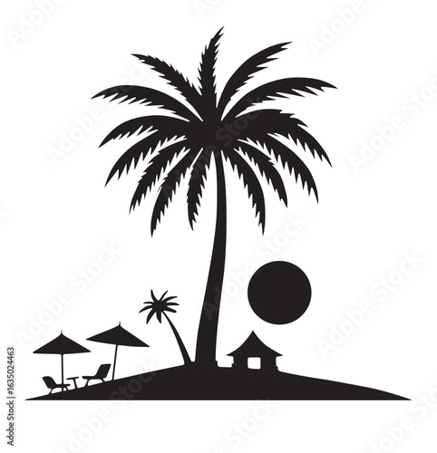 Beach and resturant  best icon vector image.eps