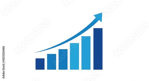 Free Download A graphic illustration of a financial bar chart with an ascending trend line, symbolizing data analysis and improvement. - GFXLoad