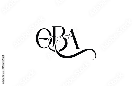 Initial OBA letter logo design. Elegant Monogram Logo Design with Decorative Elements and Typography