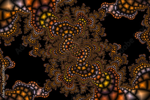 abstract colorful background. Fractal pattern C. Geometric mosaic. Textured, shiny, ornamemental ...
