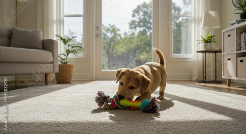 golden retriever puppy playing