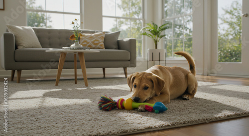golden retriever puppy playing