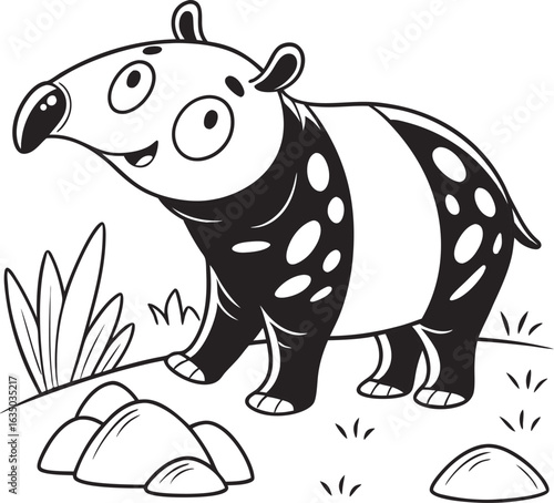 Malayan tapir vector