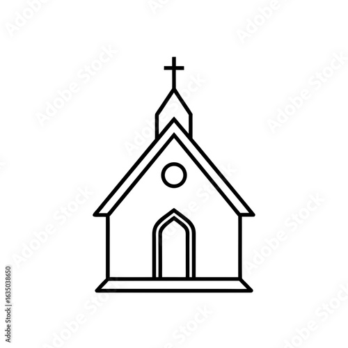 Outline of a church on transparent background