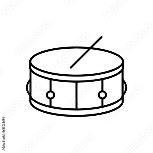 Outline of a drumset on transparent background
