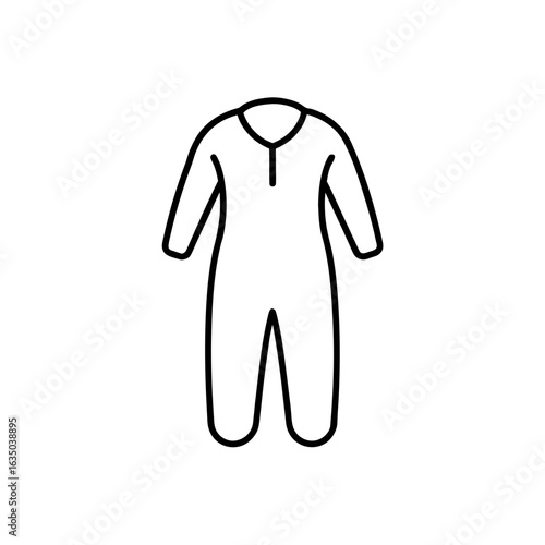 Outline baby romper on transparent background