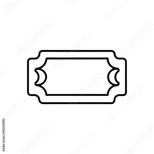 Outline of a ticket on transparent background