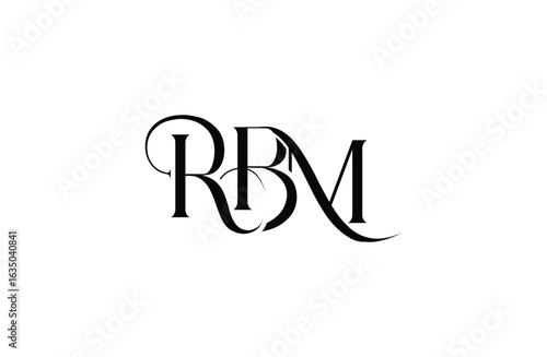 Initial RBM letter logo design. Elegant Monogram Logo Design with Decorative Elements and Typography