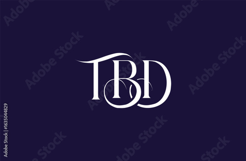 Initial TBD letter logo design. Elegant Monogram Logo Design with Decorative Elements and Typography