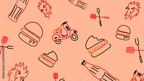 Chicken and burger delivery background