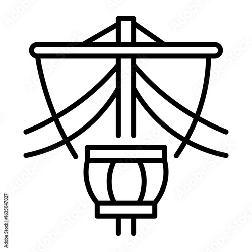 A linear style icon representing crows nest  