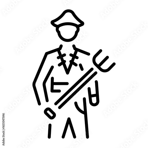 A linear style icon representing sea rover  