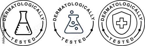 Dermatologically Tested Label Icon – Skin Safe Logo Badge for Packaging and Cosmetics