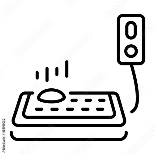 An outline style icon depicting pet pad