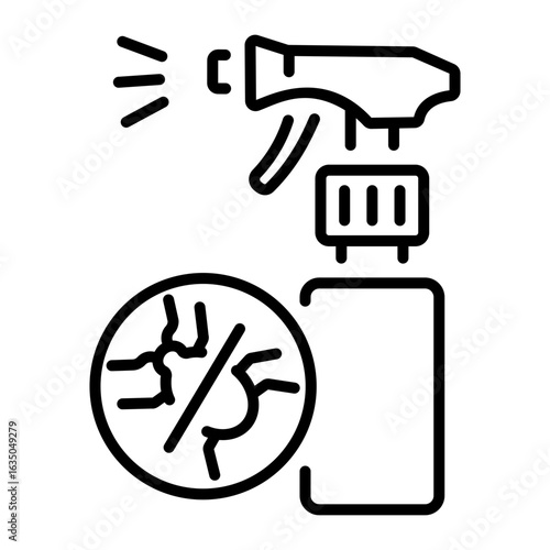 A linear style icon representing flea spray