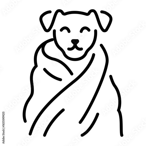 A line style icon showing pet blanket