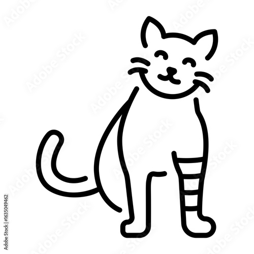 A linear style icon representing cat bandage