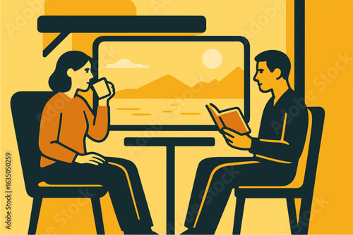 illustration travel in a train compartment vector minimalism
Vector illustration minimalism