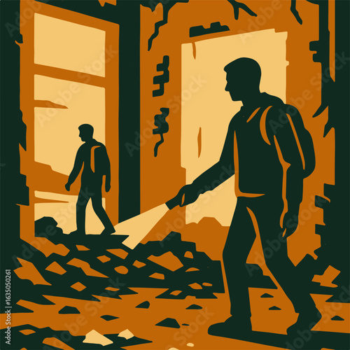 illustration hike in abandoned places vector minimalism
Vector illustration minimalism