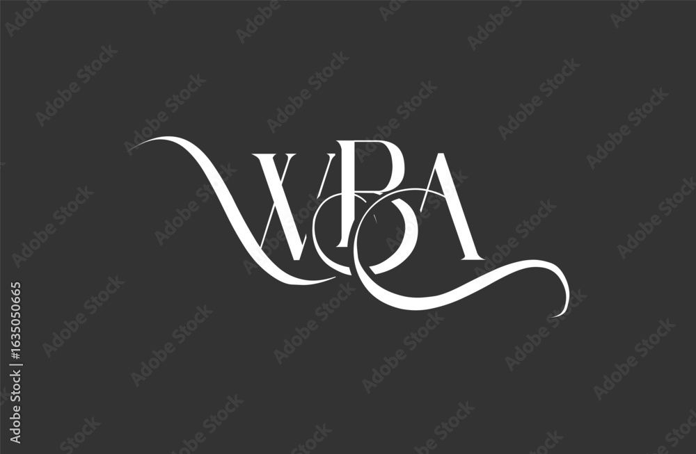 Fototapeta premium Initial WBA letter logo design. Elegant Monogram Logo Design with Decorative Elements and Typography