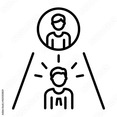 A linear style icon representing mentorship