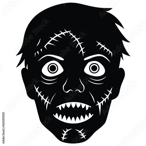 zombie face with stitches