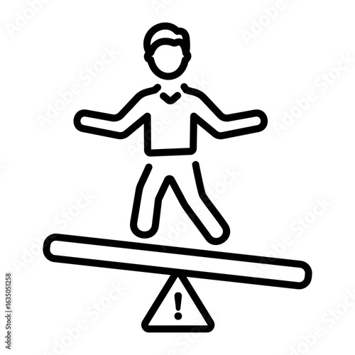 A linear style icon representing risk taker