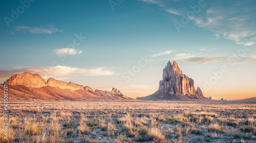 Картината върху платно Majestic Shiprock at daybreak in New Mexico Desert