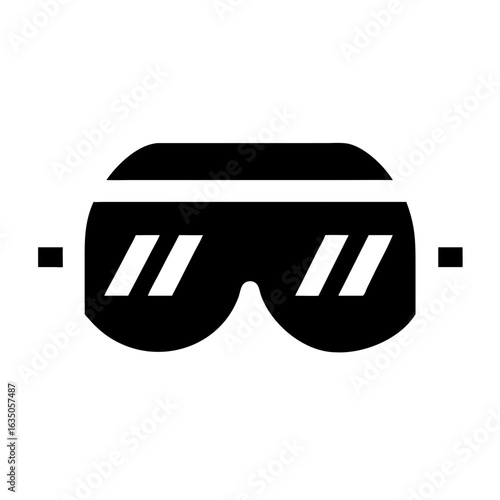 Vector icon of safety goggles for protection and eyewear