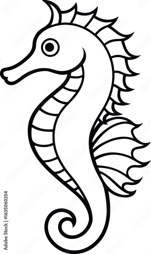 Fototapeta premium One Line Art Seahorse