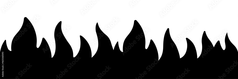 Fototapeta premium Flame silhouette vector. Fire vector