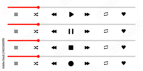 Player timeline. Player bar vector