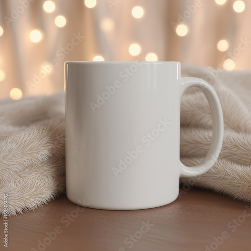  Coffee mug mockup on table
