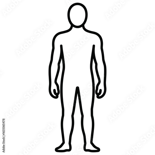 Outline of a human figure standing still silhouette
