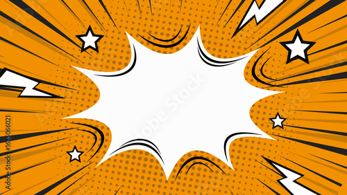 Orange comic explosion background