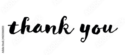 VECTOR EPS 8 Thank you hand drawn inscription with lines. Calligraphic inscription, vector illustration.	