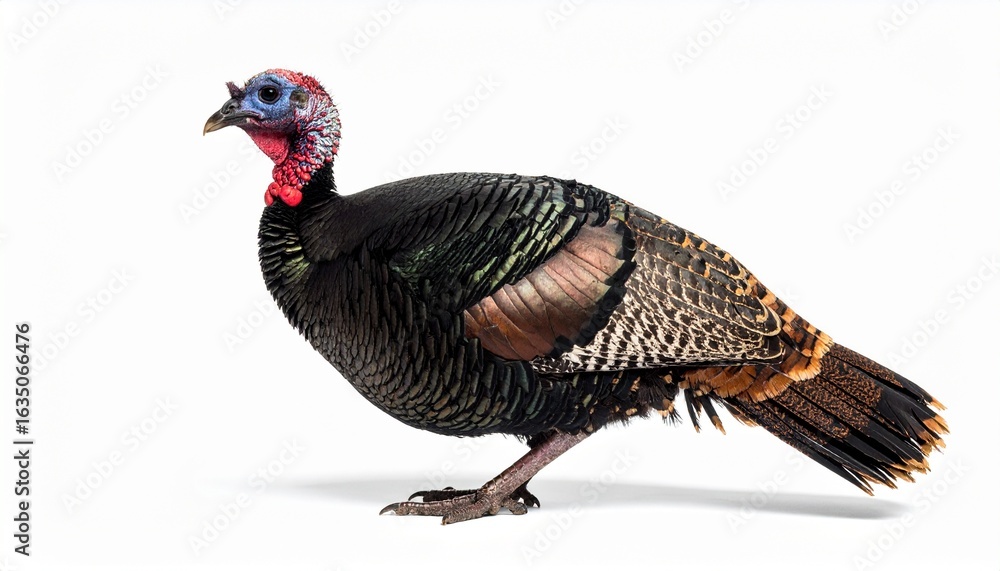 Fototapeta premium Realistic Wild Turkey on White Background