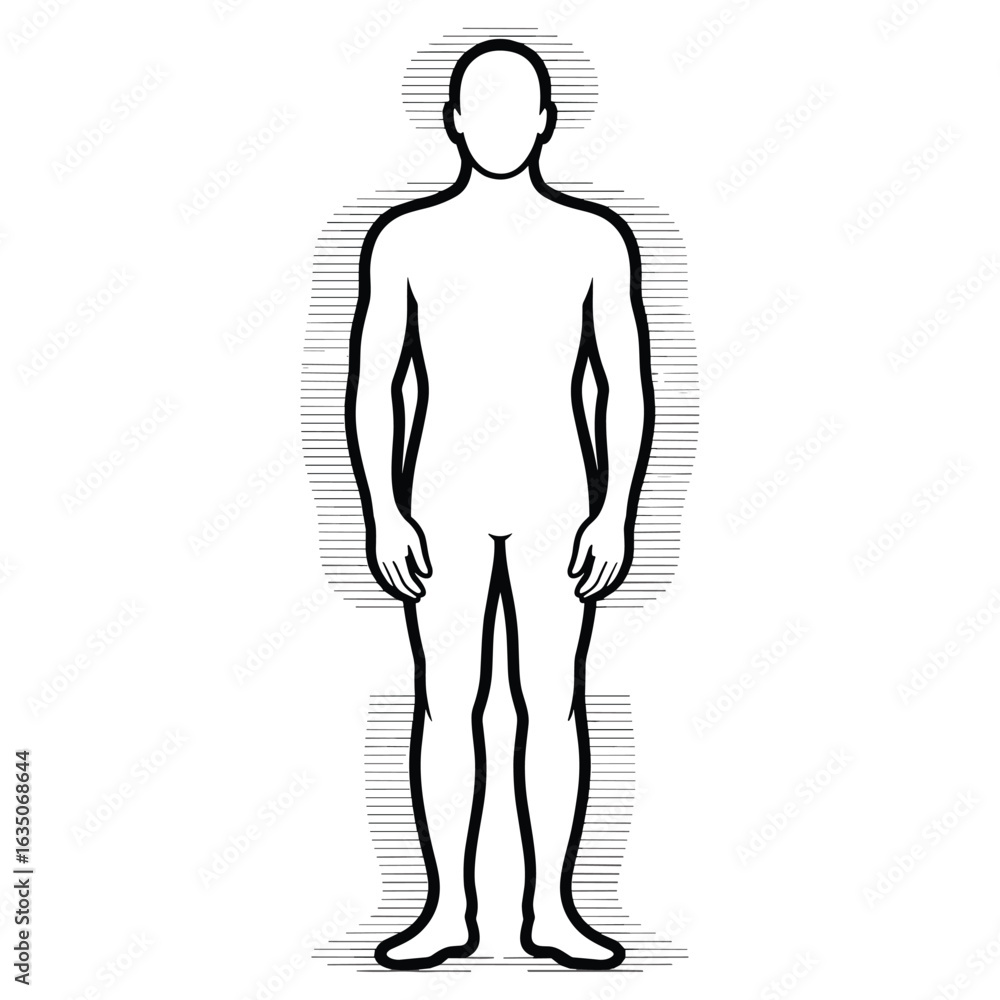 Fototapeta premium Human body outline with textured aura silhouette