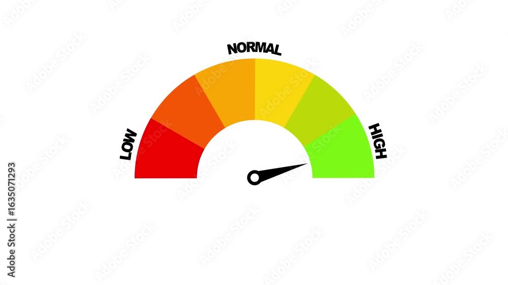 Performance Meter Risk Risk Performance Meter white Screen Animation, Speedometer Gauge with ...