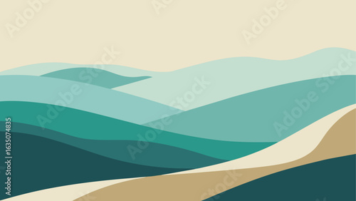 Abstract rolling hills and desert landscape