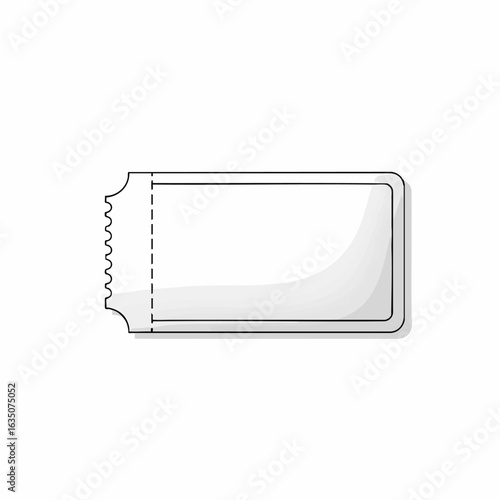 Vector Template for Blank Ticket Stub with Decorative Edges for Graphic Design Projects, Event Planning Resources, and Digital Art Creations  