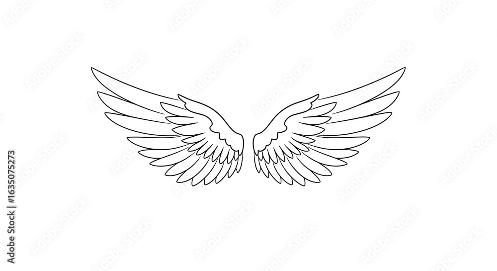 Naklejka premium Detailed Wings Illustration - Vector Design