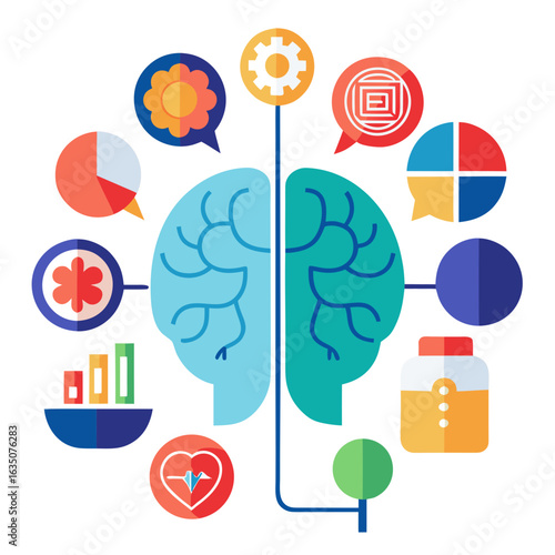 Stroke Symptoms Infographic Vector with Brain Diagram and Medical Elements