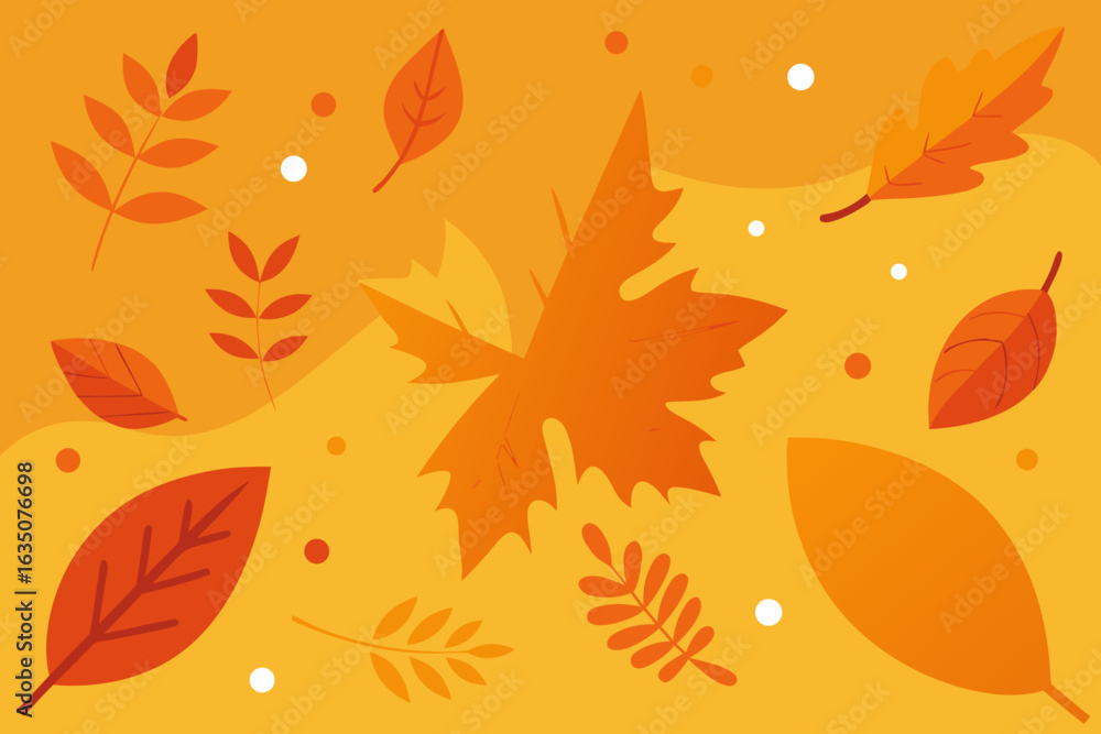 Fototapeta premium Orange background with autumn leaves 