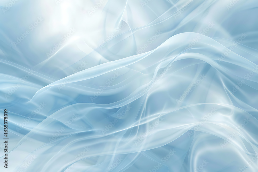 Obraz premium 透明感のある爽やかなブルー抽象背景と柔らかな光の揺らぎ