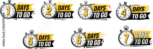 Countdown clock showing days remaining until an event or sale
